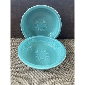 Set of 2 19 OZ. MEDIUM CEREAL SOUP BOWL Turquoise Blue 6 7/8" FIESTA
